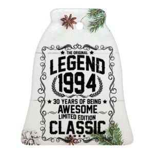 The Original Legend 1994 30th Birthday Ceramic Bell Ornament