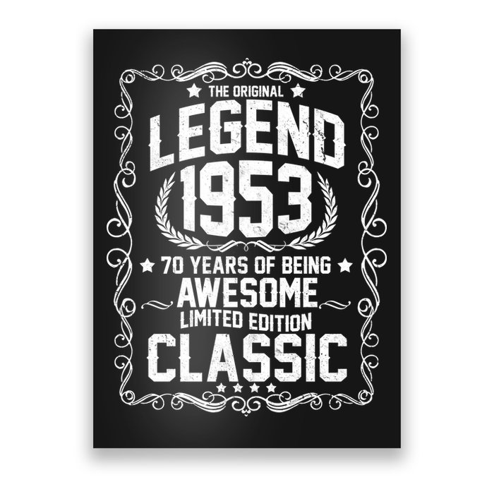 The Original Legend 1953 70th Birthday Poster