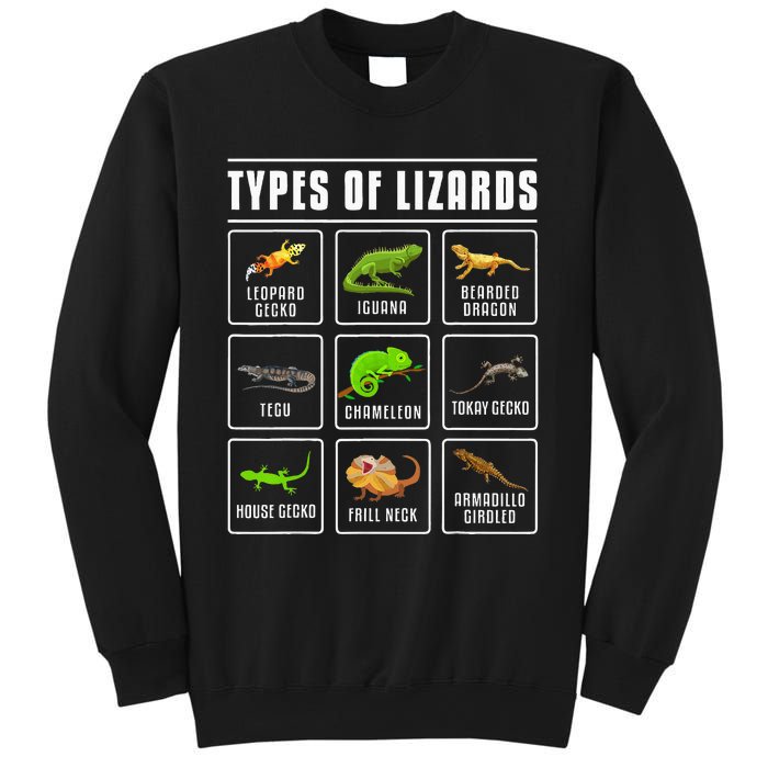 Types of Lizards Lizard Reptiles Sweatshirt