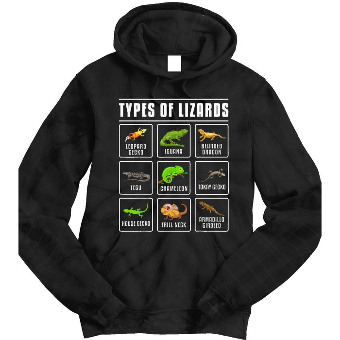 Types of Lizards Lizard Reptiles Tie Dye Hoodie