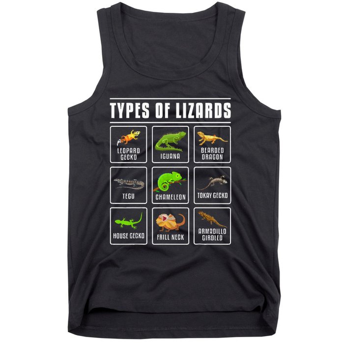 Types of Lizards Lizard Reptiles Tank Top