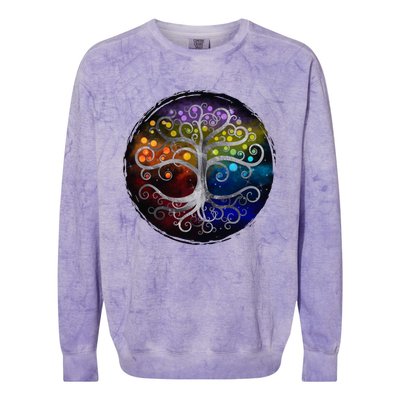 Tree Of Life Silver Swirl Colorblast Crewneck Sweatshirt