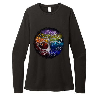 Tree Of Life Silver Swirl Womens CVC Long Sleeve Shirt