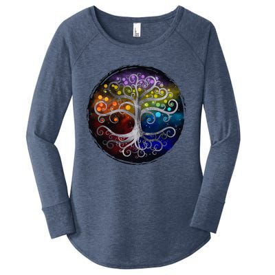 Tree Of Life Silver Swirl Women's Perfect Tri Tunic Long Sleeve Shirt