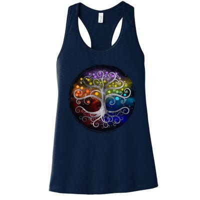 Tree Of Life Silver Swirl Women's Racerback Tank