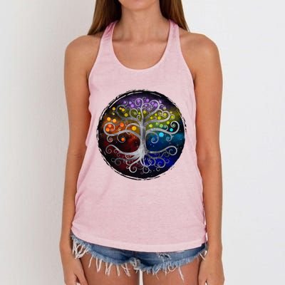 Tree Of Life Silver Swirl Women's Knotted Racerback Tank