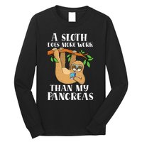 Type Onederful Lazy Cute Sloth Type 1 Diabetes Awareness Long Sleeve Shirt
