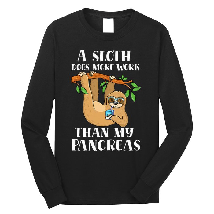 Type Onederful Lazy Cute Sloth Type 1 Diabetes Awareness Long Sleeve Shirt