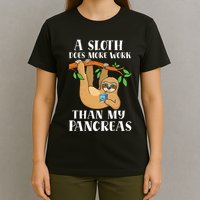 Type Onederful Lazy Cute Sloth Type 1 Diabetes Awareness T-Shirt
