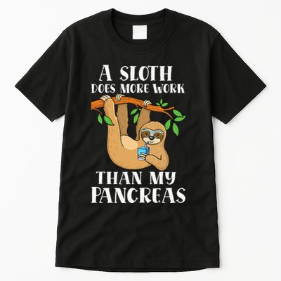 Type Onederful Lazy Cute Sloth Type 1 Diabetes Awareness Tall T-Shirt