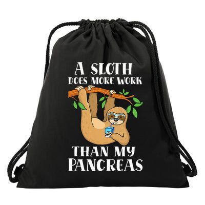 Type Onederful Lazy Cute Sloth Type 1 Diabetes Awareness Drawstring Bag