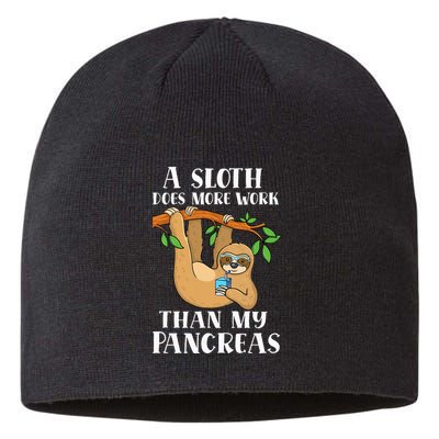 Type Onederful Lazy Cute Sloth Type 1 Diabetes Awareness Sustainable Beanie
