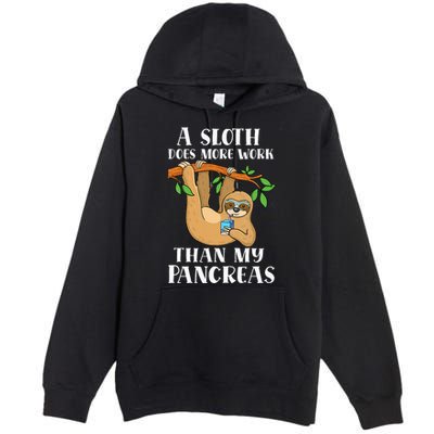 Type Onederful Lazy Cute Sloth Type 1 Diabetes Awareness Premium Pullover Hoodie