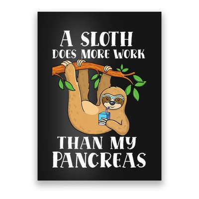 Type Onederful Lazy Cute Sloth Type 1 Diabetes Awareness Poster