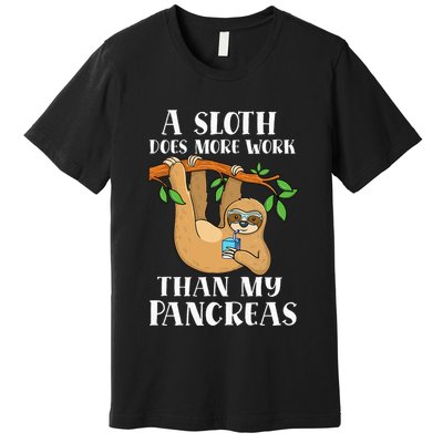 Type Onederful Lazy Cute Sloth Type 1 Diabetes Awareness Premium T-Shirt