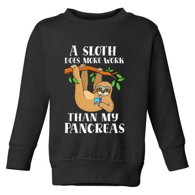 Type Onederful Lazy Cute Sloth Type 1 Diabetes Awareness Toddler Sweatshirt