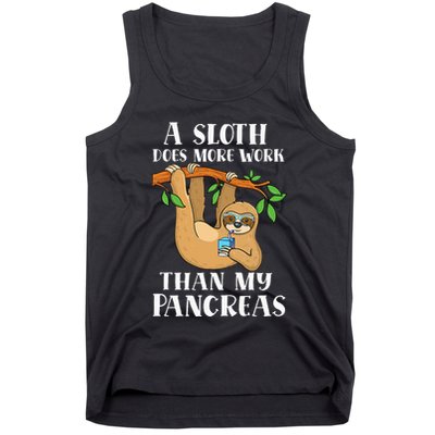 Type Onederful Lazy Cute Sloth Type 1 Diabetes Awareness Tank Top