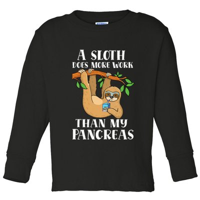 Type Onederful Lazy Cute Sloth Type 1 Diabetes Awareness Toddler Long Sleeve Shirt