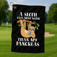 Type Onederful Lazy Cute Sloth Type 1 Diabetes Awareness Golf Towel