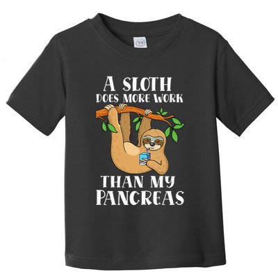 Type Onederful Lazy Cute Sloth Type 1 Diabetes Awareness Toddler T-Shirt