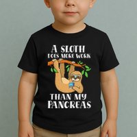 Type Onederful Lazy Cute Sloth Type 1 Diabetes Awareness Toddler T-Shirt