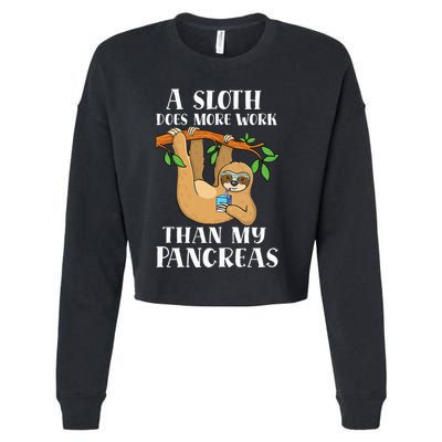 Type Onederful Lazy Cute Sloth Type 1 Diabetes Awareness Cropped Pullover Crew
