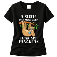 Type Onederful Lazy Cute Sloth Type 1 Diabetes Awareness Womens T-Shirt