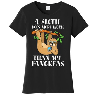 Type Onederful Lazy Cute Sloth Type 1 Diabetes Awareness Women's T-Shirt