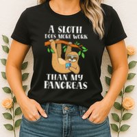 Type Onederful Lazy Cute Sloth Type 1 Diabetes Awareness Womens T-Shirt