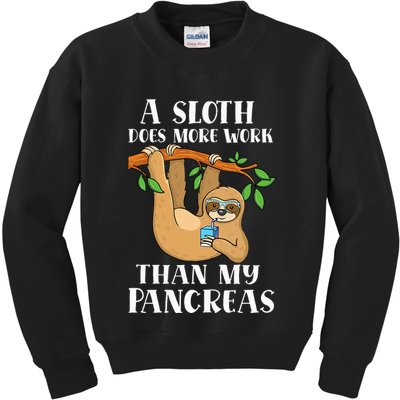 Type Onederful Lazy Cute Sloth Type 1 Diabetes Awareness Kids Sweatshirt