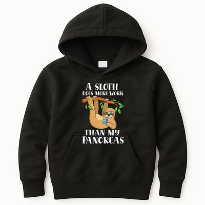 Type Onederful Lazy Cute Sloth Type 1 Diabetes Awareness Kids Hoodie