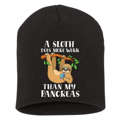 Type Onederful Lazy Cute Sloth Type 1 Diabetes Awareness Short Acrylic Beanie