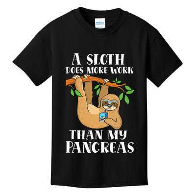 Type Onederful Lazy Cute Sloth Type 1 Diabetes Awareness Kids T-Shirt