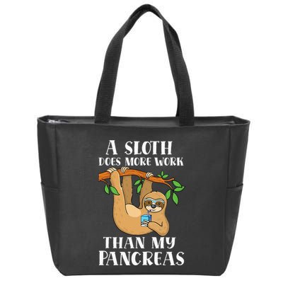 Type Onederful Lazy Cute Sloth Type 1 Diabetes Awareness Zip Tote Bag