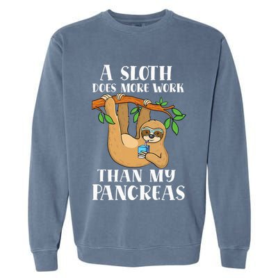 Type Onederful Lazy Cute Sloth Type 1 Diabetes Awareness Garment-Dyed Sweatshirt