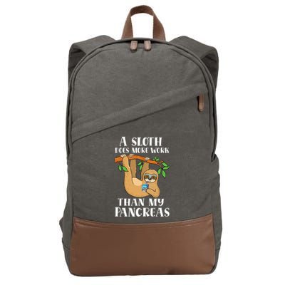 Type Onederful Lazy Cute Sloth Type 1 Diabetes Awareness Cotton Canvas Backpack