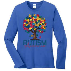 Tree Of Life Autism Awareness Month Funny Asd Supporter Gift Ladies Long Sleeve Shirt