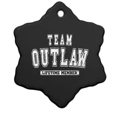 Team Outlaw Lifetime Member Family Last Name Ceramic Star Ornament