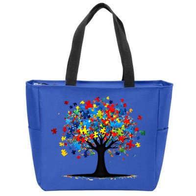 Tree Of Life Autism Awareness Day Autistic Gift Zip Tote Bag