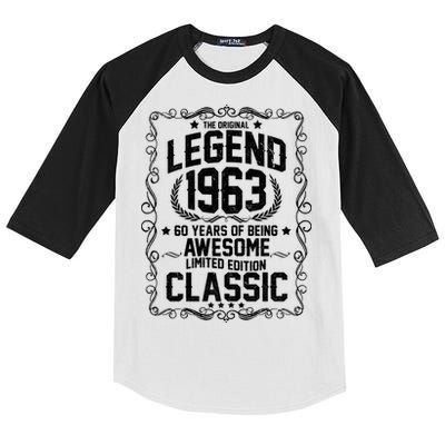 The Original Legend 1963 60th Birthday Kids Colorblock Raglan Jersey