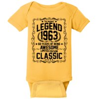 The Original Legend 1963 60th Birthday Baby Bodysuit