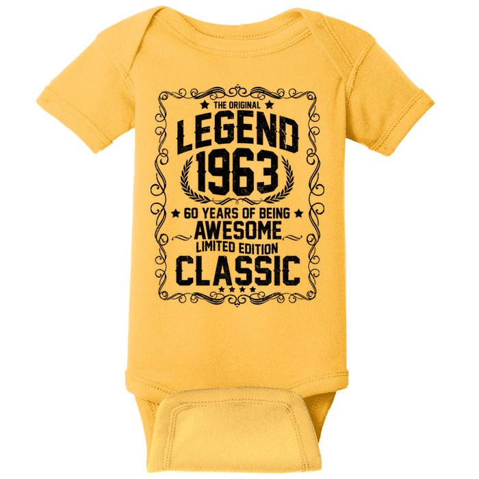 The Original Legend 1963 60th Birthday Baby Bodysuit