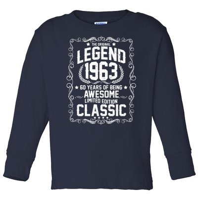 The Original Legend 1963 60th Birthday Toddler Long Sleeve Shirt