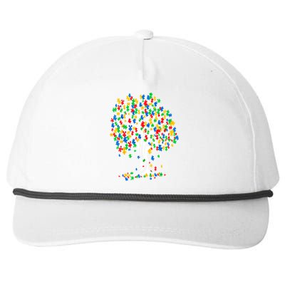 Tree Of Life Autism Awareness Month Funny Asd Supporter Funny Gift Snapback Five-Panel Rope Hat