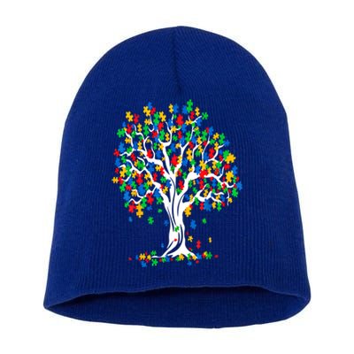 Tree Of Life Autism Awareness Month Funny Asd Supporter Funny Gift Short Acrylic Beanie