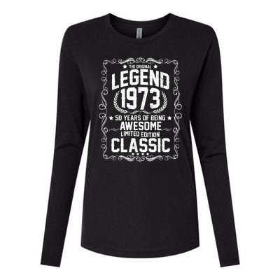 The Original Legend 1973 50th Birthday Womens Cotton Relaxed Long Sleeve T-Shirt