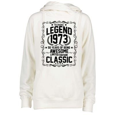 The Original Legend 1973 50th Birthday Womens Funnel Neck Pullover Hood