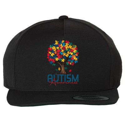 Tree Of Life Autism Awareness Month Funny Asd Supporter Gift Wool Snapback Cap