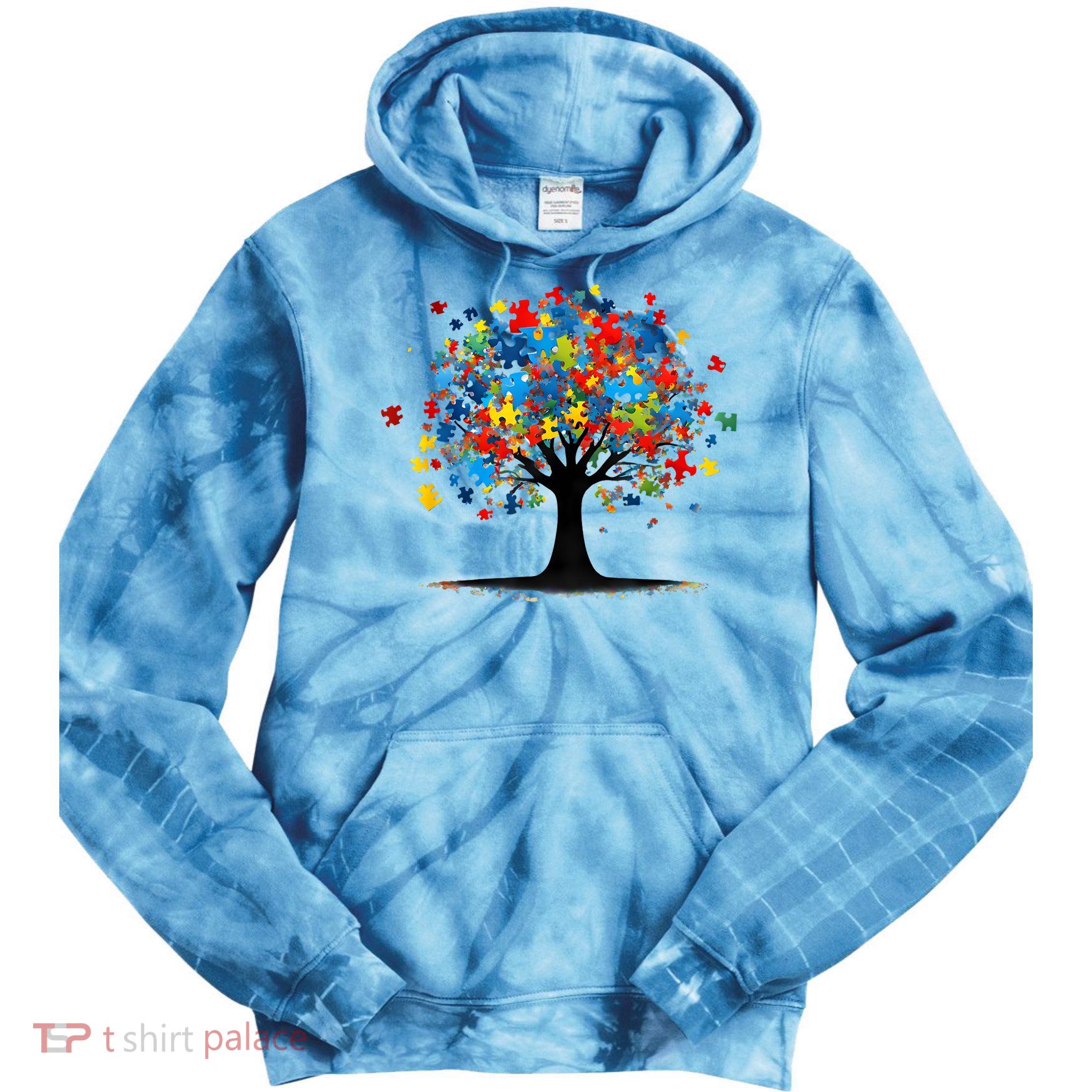 Tree Of Life Autism Awareness Day Autistic  Women Tie Dye Hoodie