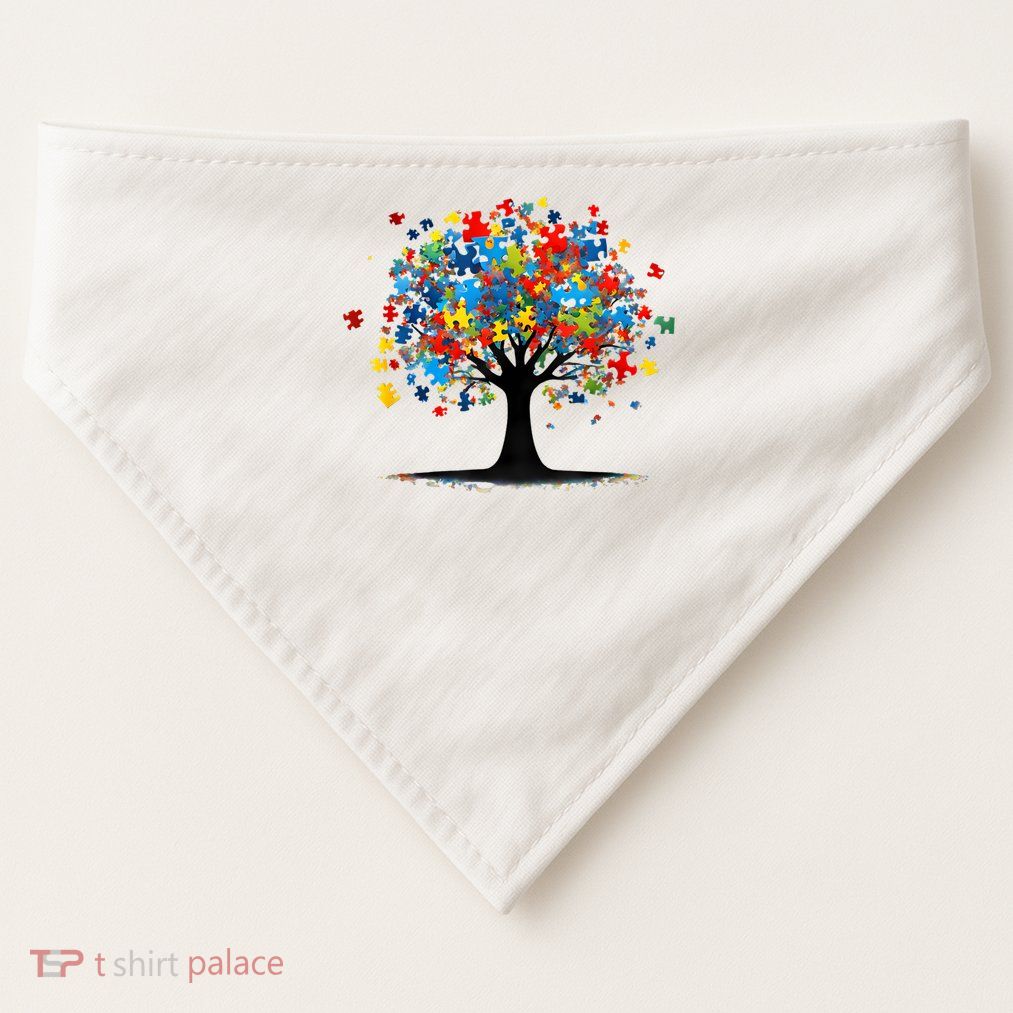 Tree Of Life Autism Awareness Day Autistic  Women USA-Made Doggie Bandana